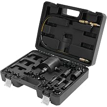 Diesel Injector Puller Set, Pneumatic Removal Tool, Hammer, Hose, 3 Hooks, 19 Adapters for Injectors, Portable Case, Mechanic Tool