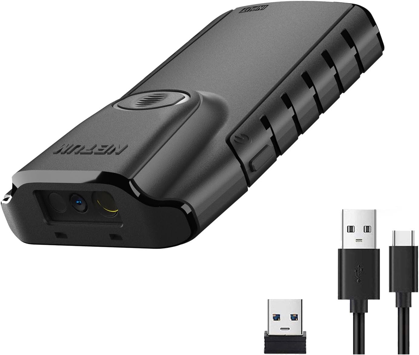 NETUM Bluetooth 2D Barcode Scanner, 3-in-1 Small Portable QR Bar Code Reader Automatic Wireless Gun Scan Back Clip Work with Tablet iOS Android Windows MacOS for Warehouse Inventory POS