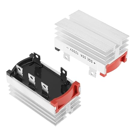 2Pcs Bridge Rectifier 3 Phase Bridge Rectifier 50A 3 Phase Sql50A Diode 50 Amp 1200V Aluminum