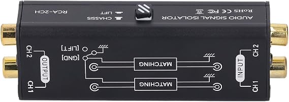 2 Channel Ground Loop Noise Audio Signal Isolator