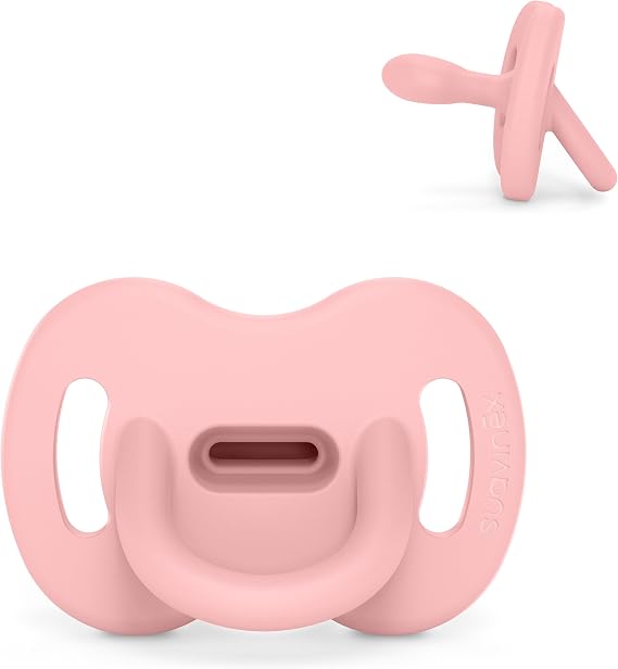 Suavinex, All Silicone Pacifier, for Babies 6/18 Months, Soft Pink