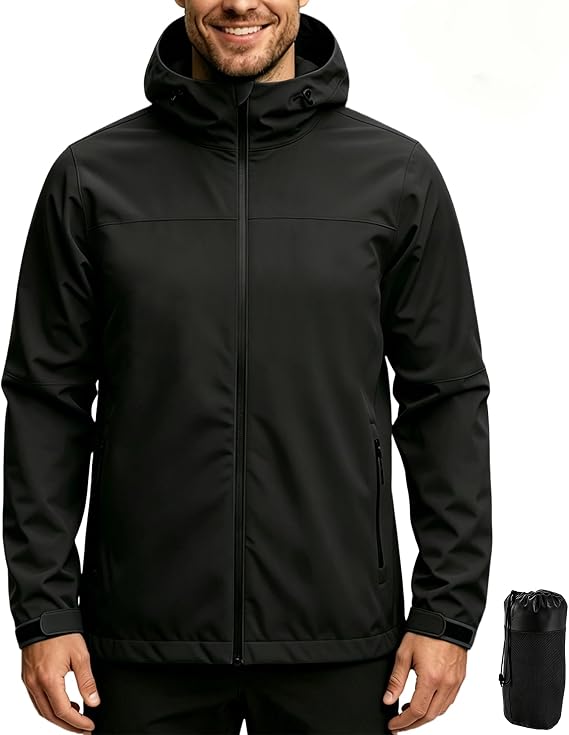 Rain Jacket Men Waterproof Lightweight Mens Rain Jackets Waterproof With Hood for Cycling Hiking Climbing