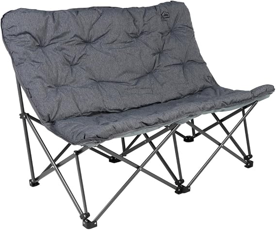 KingCamp Lemon Lux Double Ultra Konforlu Çift Kişilik Kamp Sandalyesi Grey