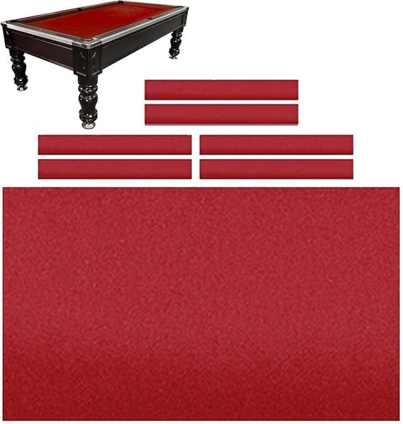 Fast Speed Durable Pool Table Felt with 6 Strips for Professional Use, Ideal for 7ft, 8ft, 9ft Tables
