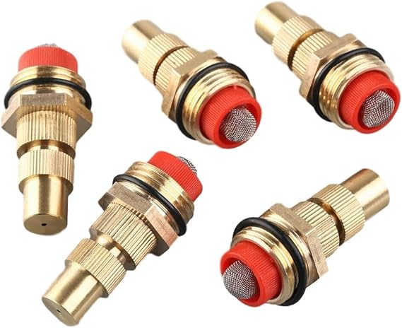 5PCS Adjustable Atomizing Spray Nozzle 1/2 Inch Male Thread Brass Misting Sprinkler Garden Irrigation Patio Evaporative Cooling