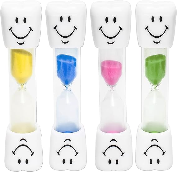 GMHLLES Kids Toothbrush Timer, 4 Pcs 2-Minute Smile Hourglass Timer for Maintaining Oral Hygiene, Perfect for Children's Day Gift