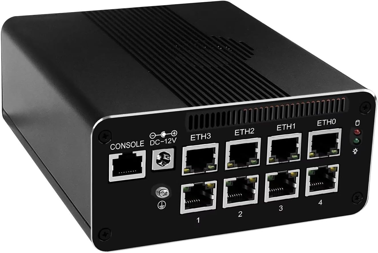 Firewall Micro Appliance Mini PC 13th Gen Raptor Lake U300E, 8 x i226V 2.5GbE LAN, PCIe x8, OPNsense Router Hardware, USB3.2, TF, HD, DP, Type-C, Barebone NO RAM NO SSD