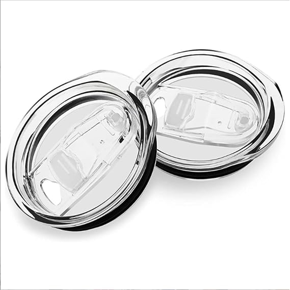 2 Pcs Replacement Lids Compatible, 20 Oz Skinny Replacement lids, Reusable Tumbler Cover, Classic Clear Flip Replacement, Plastic Clear Spill Proof Covers for Tumbler Travel Cup