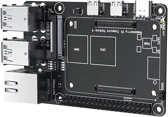 BIGTREETECH Pi4B Adapter V1.0 for Raspberry Pi CM4, BTT CB1 V2.2/CB1 eMMC/CB2 Core Board Compatible SKR Mini E3 V3.0/SKR V1.4 Turbo/Octopus V1.1/Pro to Running Klipper for Voron/CoreXY/i3 3D Printer