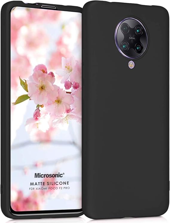 Microsonic Matte Silicone Xiaomi Poco F2 Pro için Kılıf Siyah [Poco F2 Pro ile Uyumlu Kılıf - Siyah]