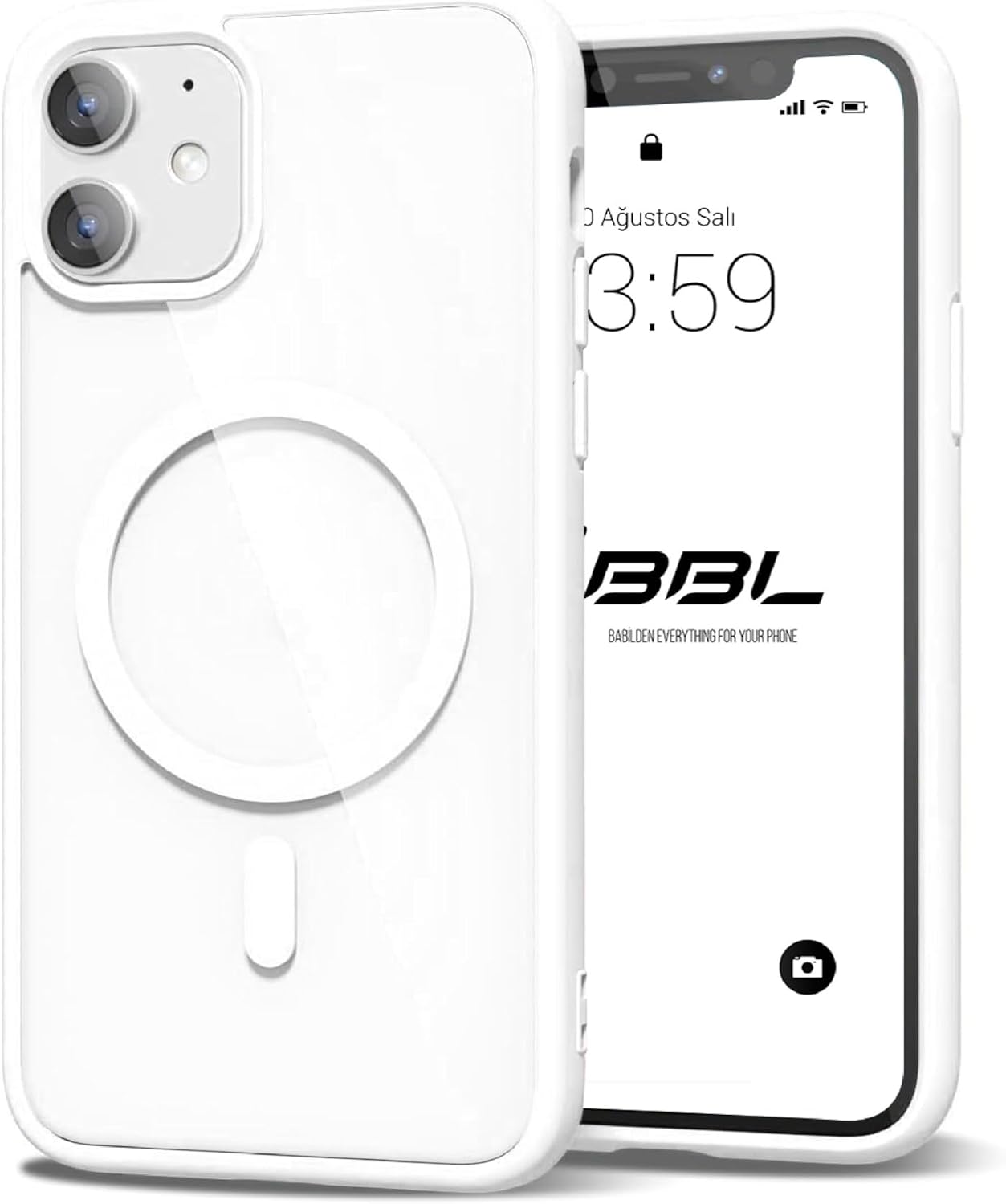 Case for iPhone Camera Protected Transparent Color Case with Magsafe Wireless Charging Feature iPhone 11 White