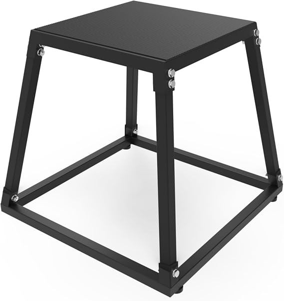 Plyometric Jumping Box, 18" Metal Plyo Platform, Anti-Slip Fitness Exercise Step Up Box, Equipment Gym Plyo Box Bodyweight Functional Training Squat for Fitness Exercise Home Gym
