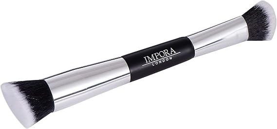 Foundation Makeup Brush - Buffing, Blending, Highlight, Contouring. Use with Cream, Powder, Liquid Foundation. Double Ended Contour Make up Brush