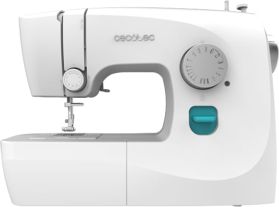 Cecotec Sewing Machine, Compact and Portable, 15 Stitches, Beginners, BelleCouture 1500, Manual Eyelet in 4 Times, Adjustable Eyelet, Adjustable Thread Tension and Accessory Kit