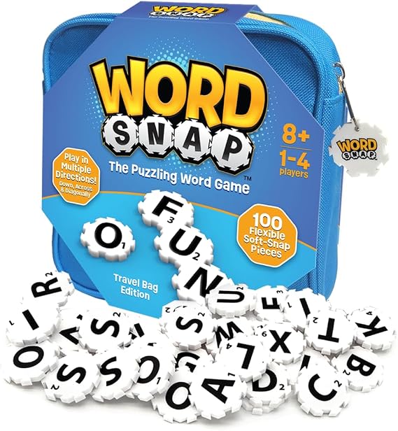 XL - Snap-Together Word-Building Game with Travel Bag, Create Crosswords in Any Direction, 1–4 Players, Ages 14+