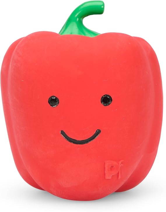 Petface Foodie Faces Red Pepper Dog Toy with Squeaker, Small (Pack of 1)