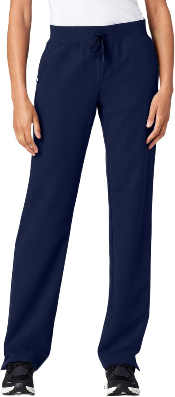 JAANUU Xenos レディース スクラブパンツ – 5ポケットクラシックフィット ミッドライズ ウルトララスト生地 4方向ストレッチ、メディカルユニフォームパンツ, ネイビーMidnight Navy, Large