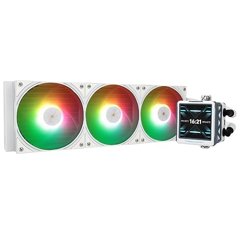 Thermalright FW 360 Ultra ARGB White AIO CPU Liquid Cooler,IPS LCD Screen with 480x480 Resolution,for AM4/AM5/Intel LGA1851/1700,‘2.88 inch’Magnet-Absorbent LCD Screen for Images -White