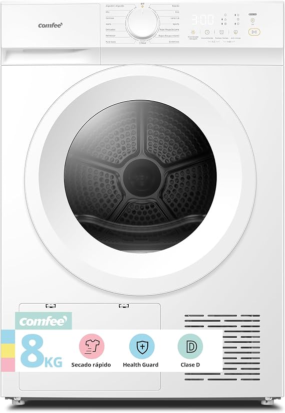 COMFEE CD08EHP05W Heat Pump Dryer, 8 kg, Class D, Quick Drying, CD08EHP05W [Energy Class D]