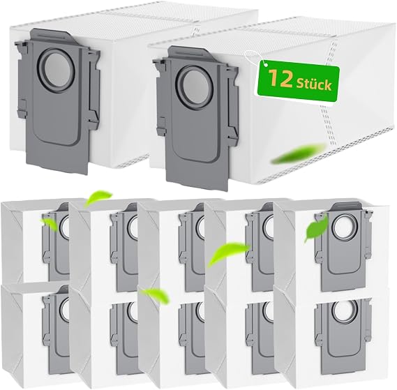 Roborock Q Revo/Q Revo Pro/Q Revo MaxV/QRevo Curv/QV 35A/35S/QR/S8 MaxV Ultra/QRevo S/Qrevo Maste/Elektrikli Süpürge için 12 Adet Toz Torbası, Yedek Torba Aksesuar Seti Elektrikli Süpürge Torbası