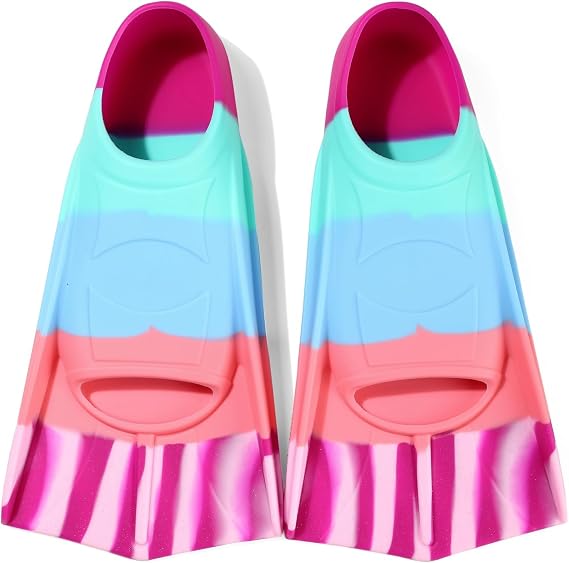 Kids Swim Fins Youth Short Blade Swimming Training Flippers