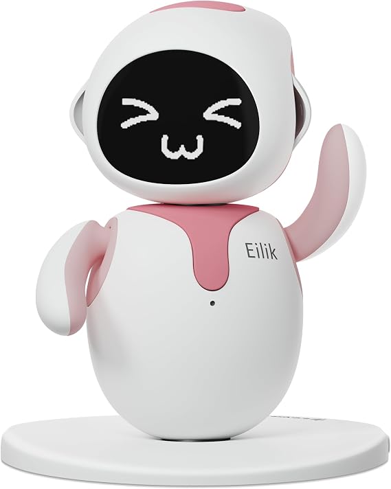 Eilik Interactive Desktop Robot with Personality Vivid Animations & Reactions Touch Control Mini Games Emotional Robot Friend and Special Gift for Children & Adults