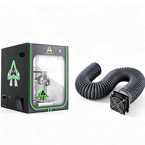 Creality 3D Printer Enclosure with Ventilation & LED Light and Exhaust Pipe with Fan