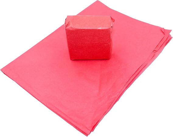 50 Sheets - Large Coloured Tissue Paper 20 x 30 inches (500x750mm) | Acid Free Art and Craft Wrapping Paper | Gift Wrapping Decorative Soft Tissue Sheets (Red)