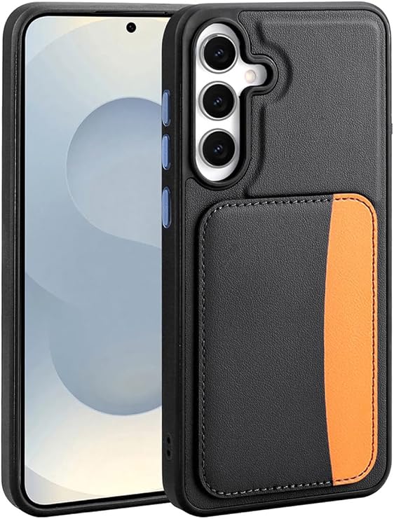 CONSTRAIN - Samsung Galaxy S25 FE ile uyumlu Kılıf Kamera Korumalı Kartlıklı Cüzdanlı Renkli Tuşlu Deri Tasarımlı Silikon