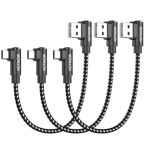 Right Angle Micro USB Cable 15cm 3Pack, Short USB to Micro USB Cable