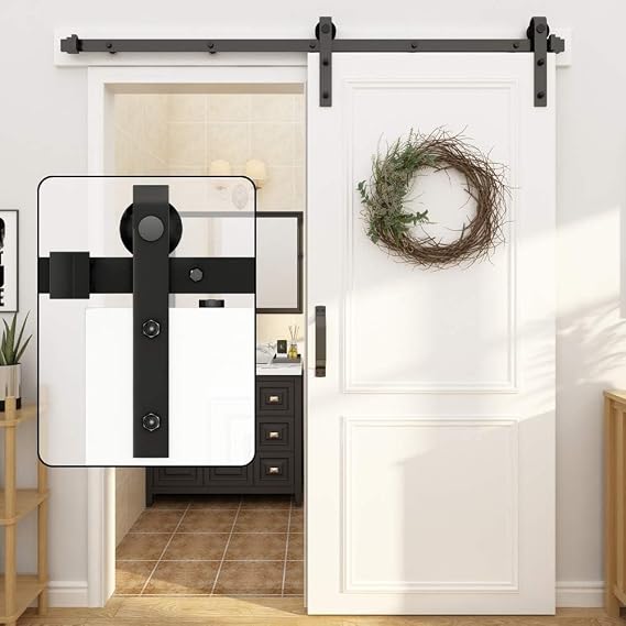 WINSOON 5FT/150cm Sliding Door Kit Heavy Duty Barn Door Sliding Track
