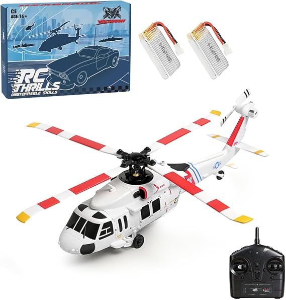 WL K270 UH-60L 2.4GHz 4-Channel 170 Class 4-Rotor Flybarless Realistic Helicopter Model with Barometric Height Measurement Left/Right Throttle Adjustment (Optical Flow RTF Version)