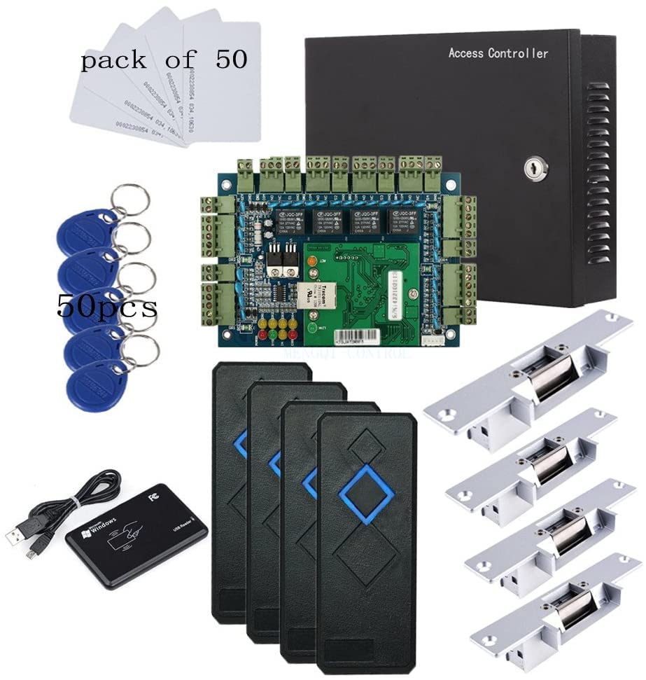 Waterproof Access Control Keypad Proximity ID Controller TCP/IP 4 Door Entry Access Control Panel Kit