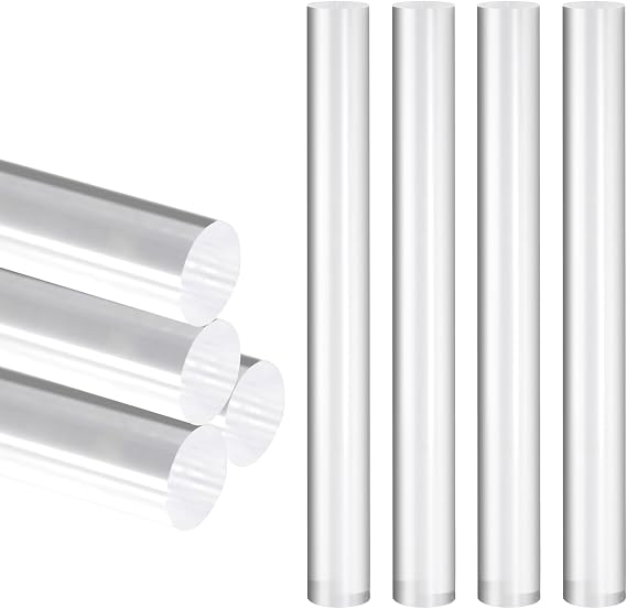 Xinjoduz 4 PCS Mini Clay Rolling Pin for Crafts, Clear Acrylic Craft Rolling Pin, Air Dry Polymer Clay Roller Cutter Tools for Pottery Polymer Clay Shaping Sculpting Nail Art DIY Craft