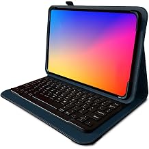 Navitech Blue Rotational Bluetooth Keyboard Case Compatible With NOVOJOY 10" Tablet