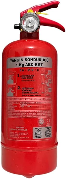 1 kg KKT ABC Araç Yangın Tüpü Oto Muayene Yangın Söndürücü Acil Durum Ekipmanı
