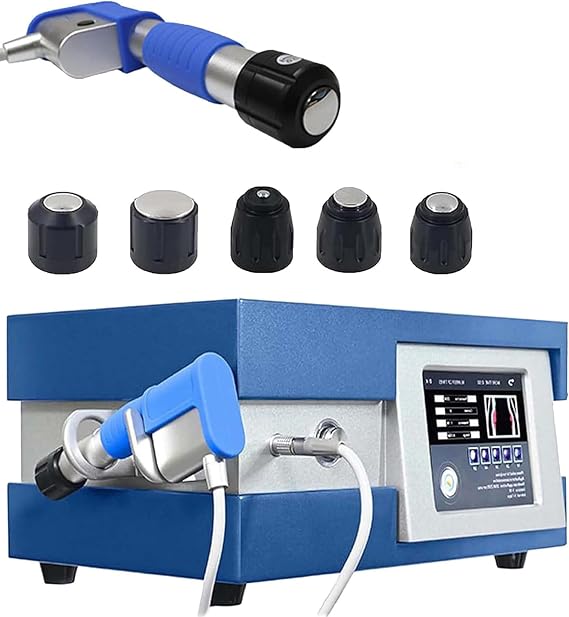 Pneumatic Shock Wave Therapy Machine for Pain Relief, Extracorporeal Shockwave Therapy Device with Multiple Heads and Modes for Physical Therapy