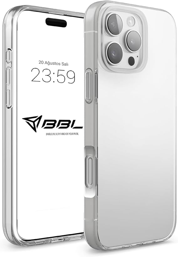 Babilden iPhone 16 Pro Max İle Uyumlu Şeffaf Sert Kristal Mika Sararmaz Telefon Kılıfı