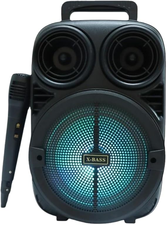 Taşınabilir Bluetooth Speaker Mikrofonlu Karaoke Hoparlör RGB Işıklı 6.5 İnç Güçlü Ses