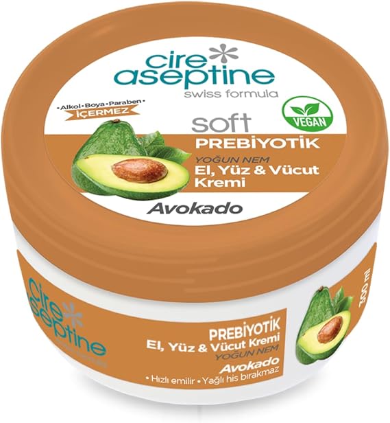 CİRE ASEPTİNE Soft Prebiyotik Avokado El, Yüz ve Vücut Kremi 300 ml