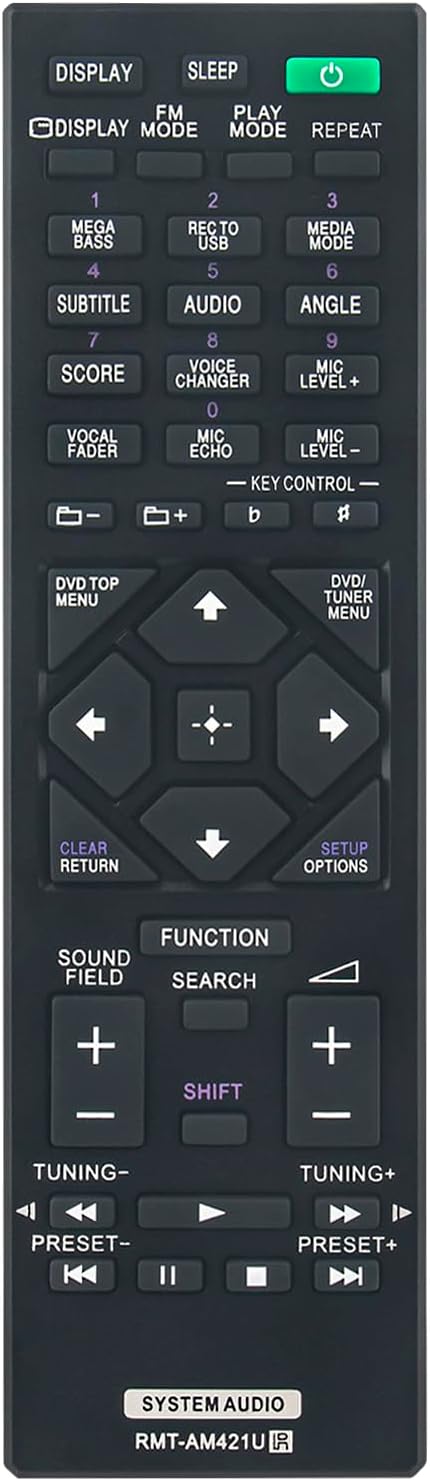AULCMEET RMT-AM421U Replacement Remote Control Compatible with Sony System Audio All-in-one Hi-Fi Systems HCD-M40D MHC-M40D MHC-M60D MHC-M80D MHS-V83D MHC-V73D MHS-V72D