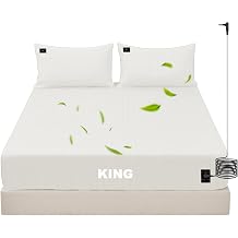 Grounding Sheets 90% Cotton 10% Silver Fiber,Grounded Bed Sheet, Deep Pocket Grounded Bed Sheet, Improve Sleep (King)