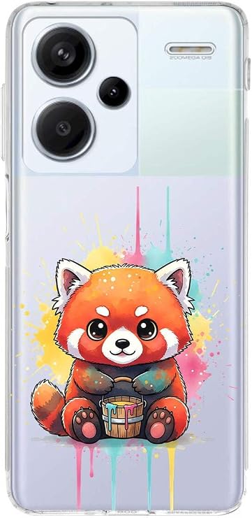 Redmi Note 13 Pro Plus ile Uyumlu Splash Tilki Tasarımlı Şeffaf Silikon Kılıf