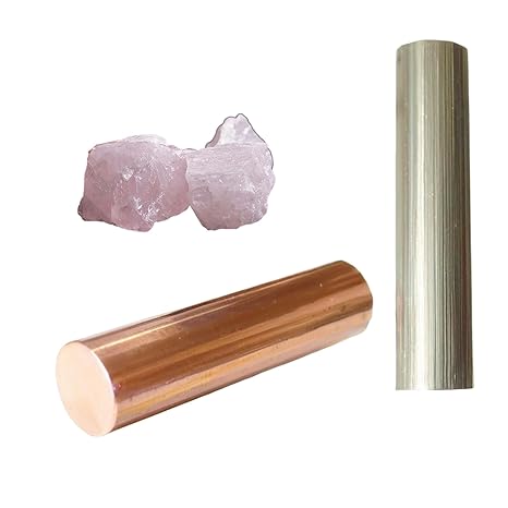 Pure Copper Zinc Rods Set Pharaoh Rod Calibration Healing Metal Rods of Solid Copper Zinc Bar Cu Zinc Metal Rod of Yoga Meditation School Scientific Experiment Research Metal DIY Craft Hobbies