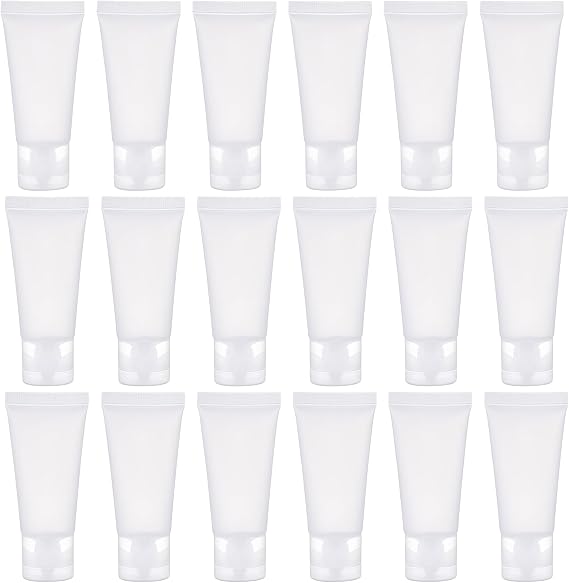20PCS 15ml/20ml/30ml/50ml/100ml Clear Empty Refillable Plastic Soft Tubes Cosmetic Sample Bottles Jars Makeup Travel Containers For Lip Balms Lip Gloss Shampoo Shower Gel Body Lotion (50ml)