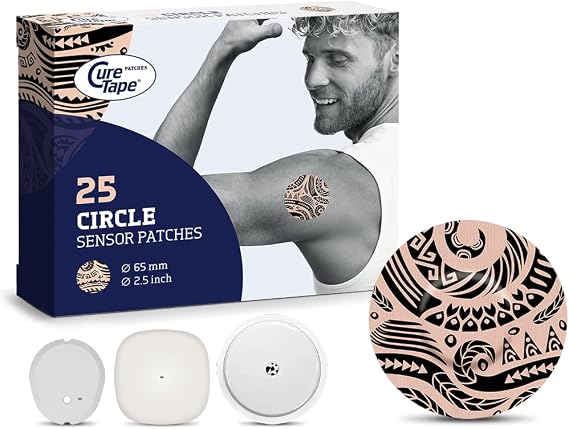 CureTape Sensor Covers for Dexcom G7, Libre 2, Medtronic, Waterpoof Patches