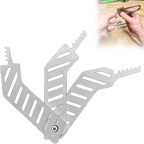 Comb Lock Picks Set, 3-in-1 Portable Stainless Steel Lock Picking Kit, Multifunctional Hand Tool for Firefighters, Emergency, and Professional Use