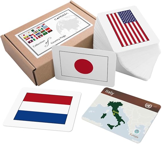 CARDDIA | Collection of Country Flags Educational Flashcards (Premium full set)