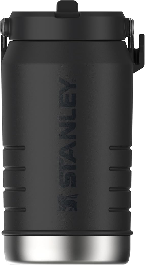 STANLEY IceFlow Flip Straw 2.0 Pipetli Termos Su Şişesi 1.9 Litre - Siyah 2.0 | Paslanmaz Çelik