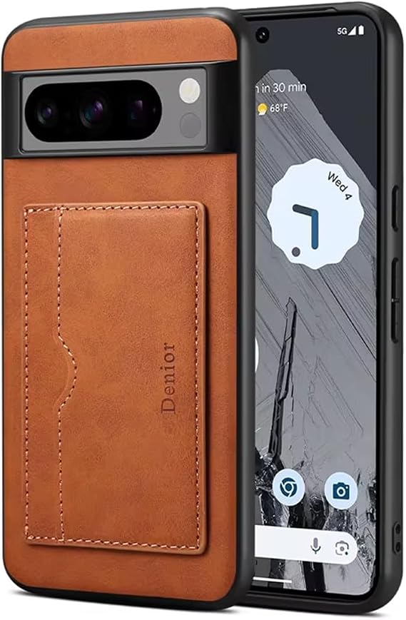 Microcase Google Pixel 9 Pro ile Uyumlu Kartlıklı Standlı Deri Kaplama Kılıf-AL5138 (Siyah)